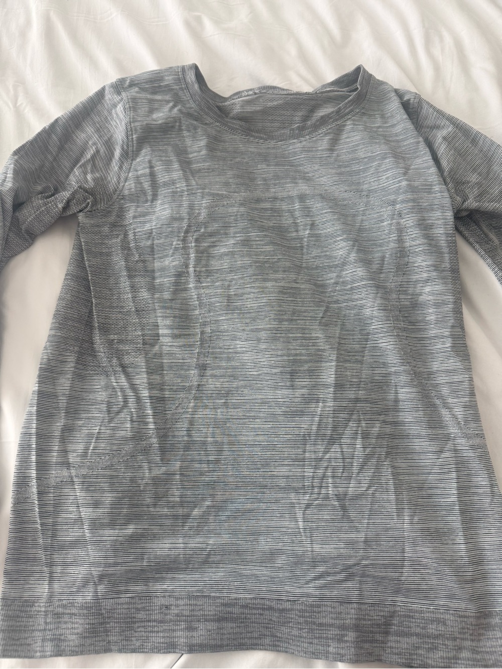 lululemon athletica Gray Striped Long Sleeve Top